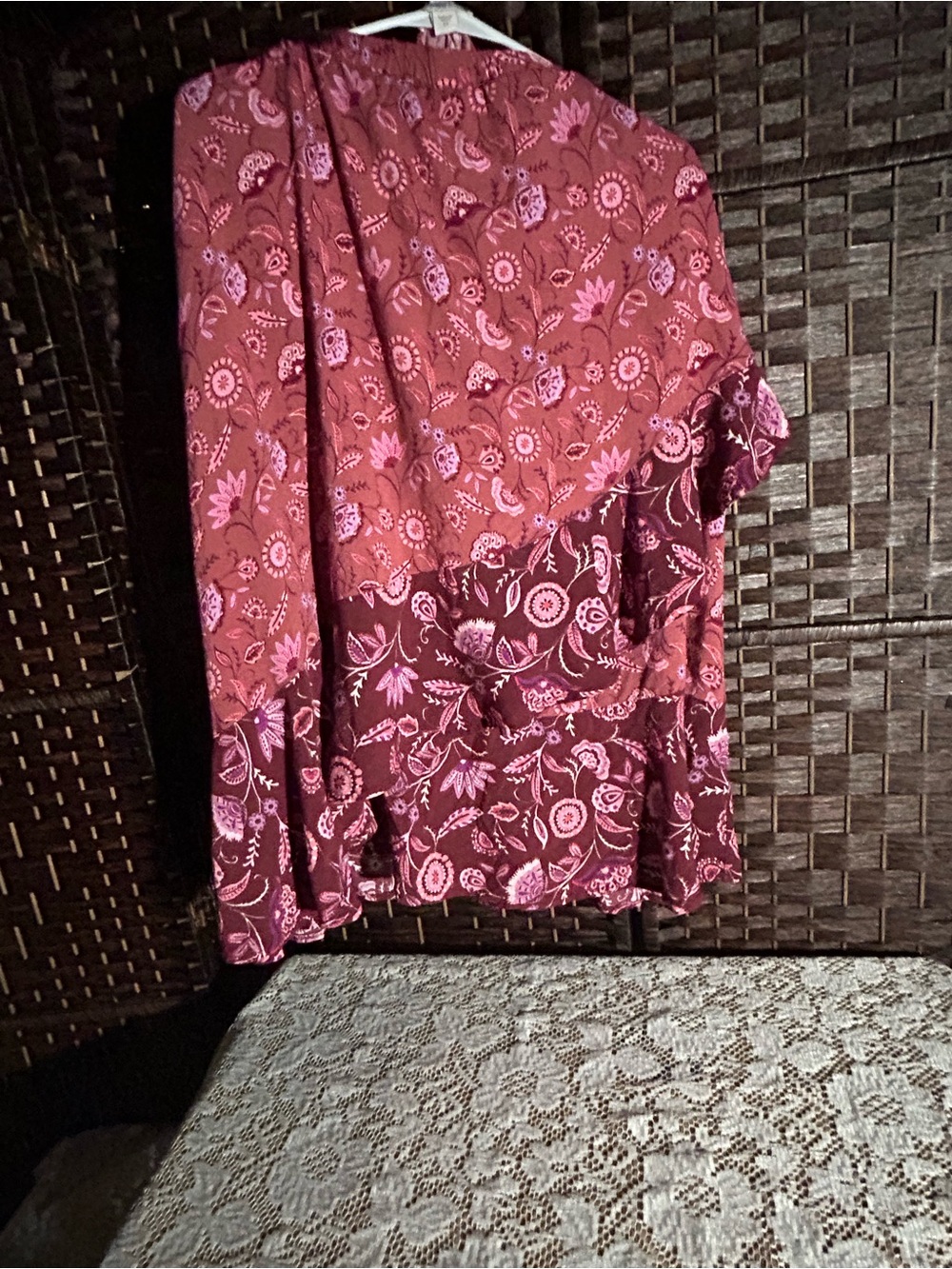 Coldwater Creek Pink Floral Asymmetrical Skirt